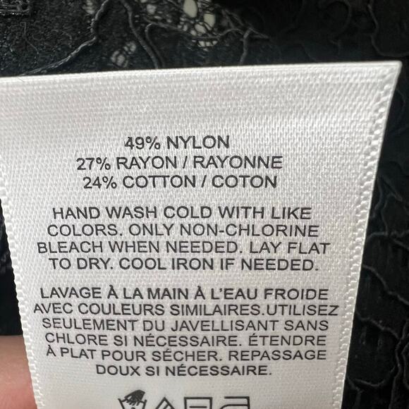 NWT Express Women's Medium Black Lace Long Sleeve Top Blouse Whimsygoth Witchy - Picture 6 of 8